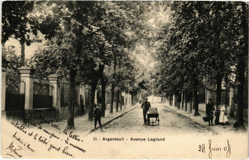Carte postale ancienne Argenteuil - Avenue Legrand à Argenteuil