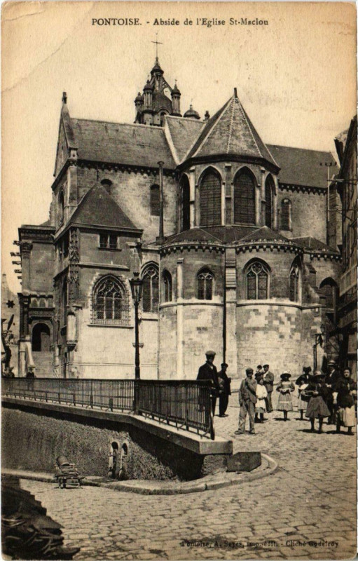 Carte postale ancienne Pontoise - Abside de l'Eglise St-Maclou à Pontoise