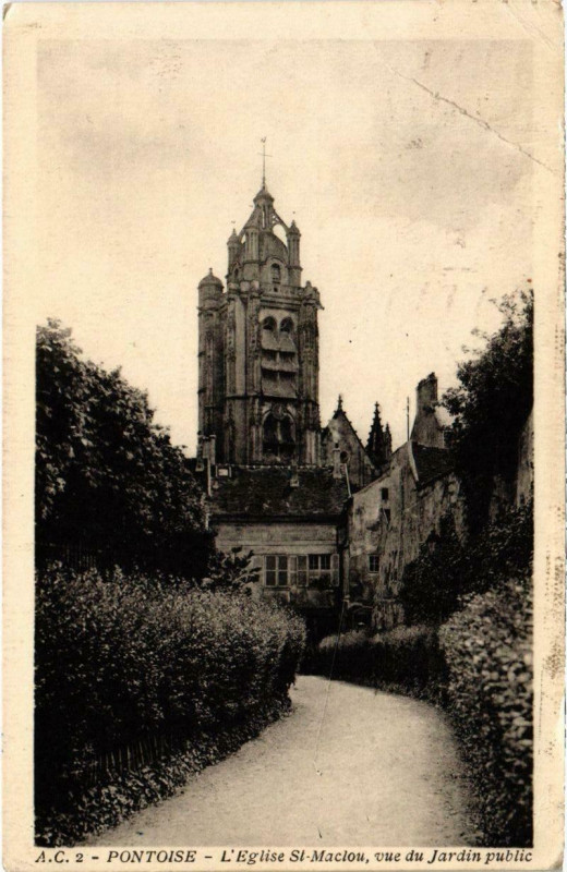Carte postale ancienne Pontoise - L'Eglise St-Maclou à Pontoise