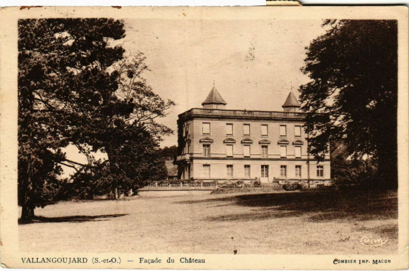 Carte postale ancienne Vallangoujard - Facade du Chateau à Vallangoujard