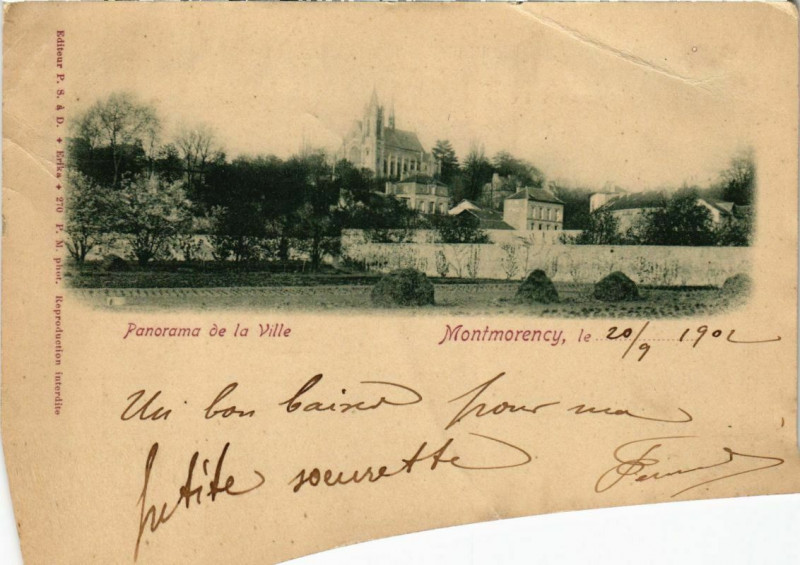 Carte postale ancienne Montmorency - Panorama de la Ville à Montmorency