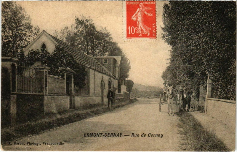 Carte postale ancienne Ermont-Cernay Rue de Cernay à Ermont