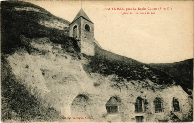 Carte postale ancienne Haute-Isle - La Roche Guyon à Haute-Isle