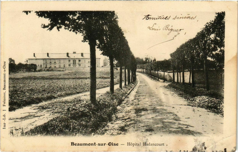 Carte postale ancienne Beaumont-sur-Oise - Hopital Hadancourt à Beaumont-sur-Oise