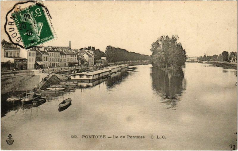 Carte postale ancienne Pontoise - Ile de Pontoise à Pontoise