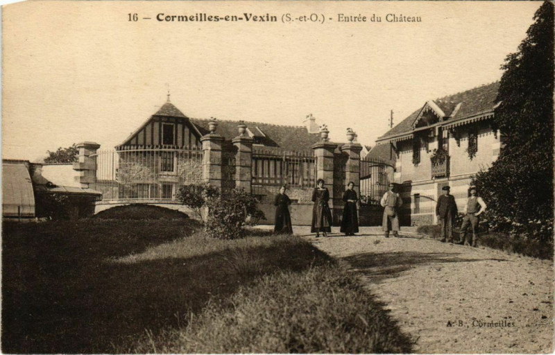Carte postale ancienne Cormeilles-en-Vexin - Entree du Chateau à Cormeilles-en-Vexin