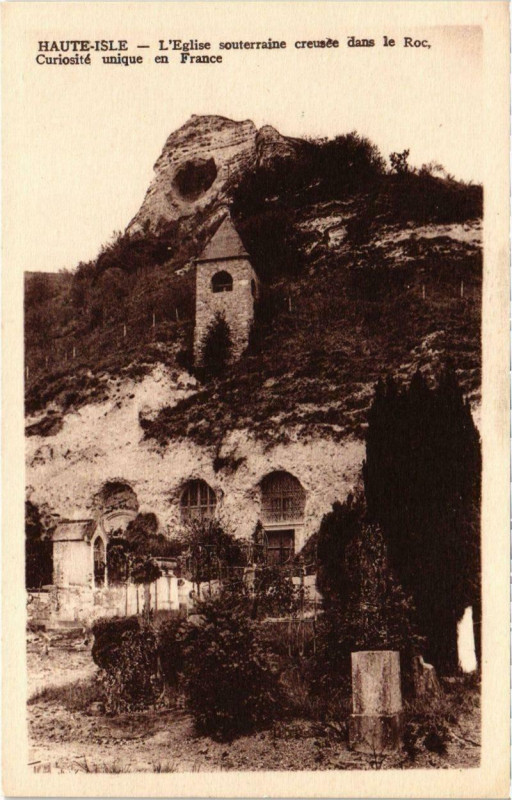 Carte postale ancienne Haute-Isle - L'Eglise à Haute-Isle