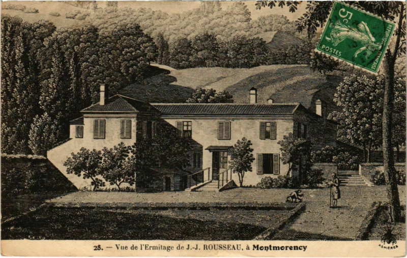 Carte postale ancienne Montmorency - Vue de l'Ermitage de J.-J Rousseau à Montmorency