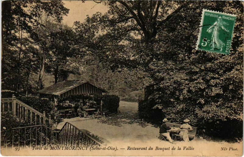 Carte postale ancienne Foret de Montmorency - Restaurant du Bouquet de la Vallée à Montmorency