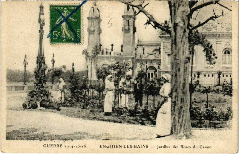 Carte postale ancienne Enghien-les-Bains - Jardius des Roses du Casino à Enghien-les-Bains