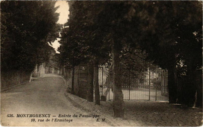 Carte postale ancienne Montmorency - Entree du Pausilippe à Montmorency