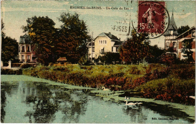 Carte postale ancienne Enghien-les-Bains - Un coin du Lac à Enghien-les-Bains