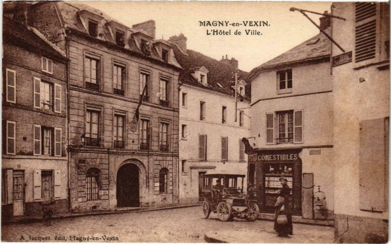 Carte postale ancienne Magny-en-Vexin (Dep.95) L'Hotel de Ville à Magny-en-Vexin