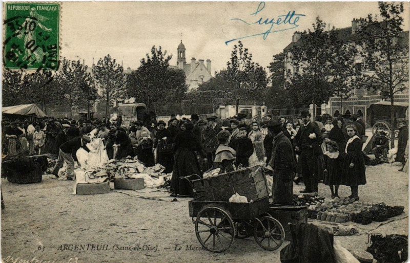 Carte postale ancienne Argenteuil Le Marche. à Argenteuil