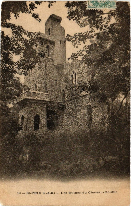 Carte postale ancienne Saint-Prix (S.-&-O.) - Les Ruines du Cháteau-Double à Saint-Prix