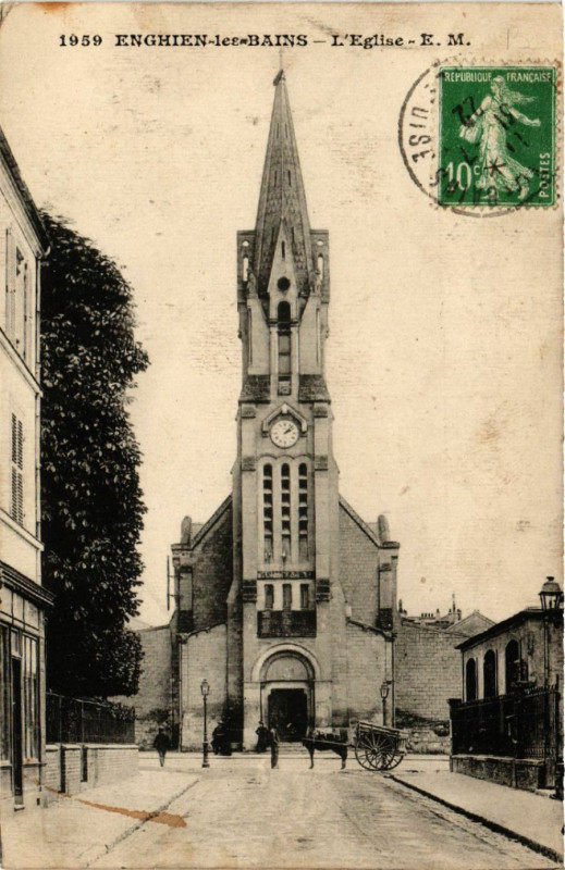 Carte postale ancienne Enghien- les- Bains - L'Eglise à Enghien-les-Bains