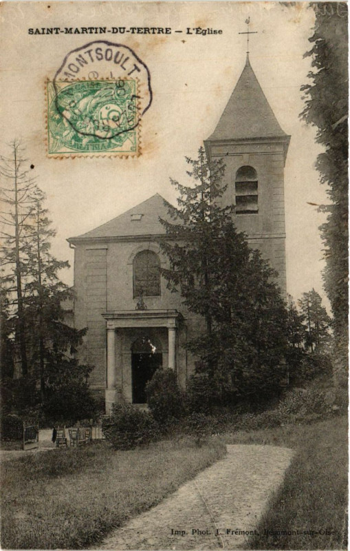 Carte postale ancienne Saint-Martin-du-Tertre - L'Eglise à Saint-Martin-du-Tertre