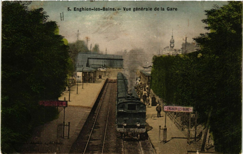 Carte postale ancienne Enghien-les-Bains - Vue générale de la Gare à Enghien-les-Bains