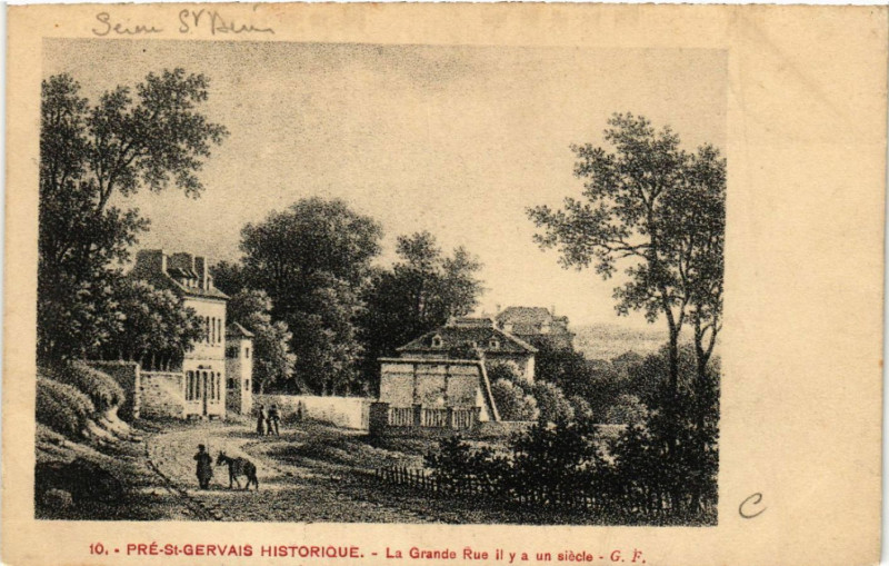 Carte postale ancienne Pré-Saint-Gervais Historique - La Grande Rue il y a un siécle à Saint-Gervais
