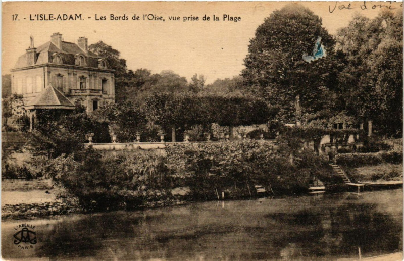Carte postale ancienne L'Isle-Adam - Les Bords de l'Oise , vue prise de la Plage à L'Isle-Adam
