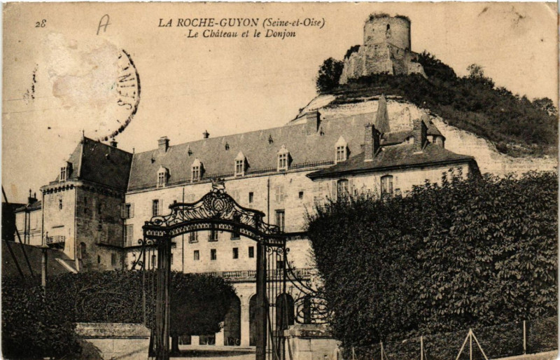 Carte postale ancienne La Roche-Guyon (Seine-et Oise) - Le Cháteau et le Donjon à La Roche-Guyon