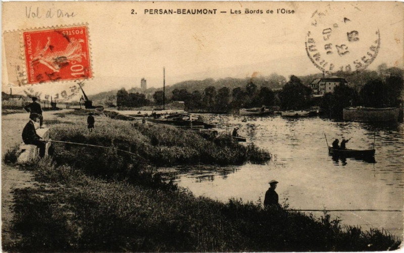 Carte postale ancienne Persant- Beaumont - Les Bords de l'Oise à Persan
