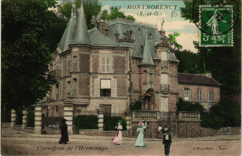 Carte postale ancienne Montmorency (S.-et-O.) - Carrefour de l'Hermitage à Montmorency