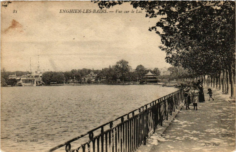 Carte postale ancienne Enghien-les-Bains - Vue sur le Lac à Enghien-les-Bains