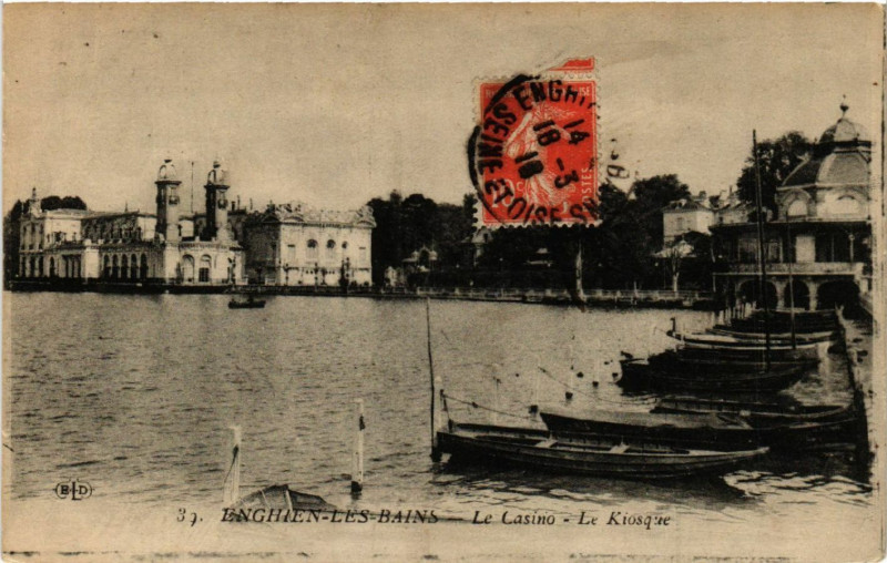 Carte postale ancienne Enghien-les-Bains - Le Casino - Le Kiosque à Enghien-les-Bains
