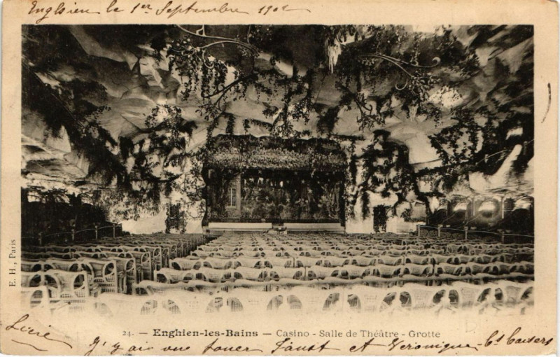 Carte postale ancienne Enghien-les-Bains - Casino. Salle de Théátre - Grotte à Enghien-les-Bains