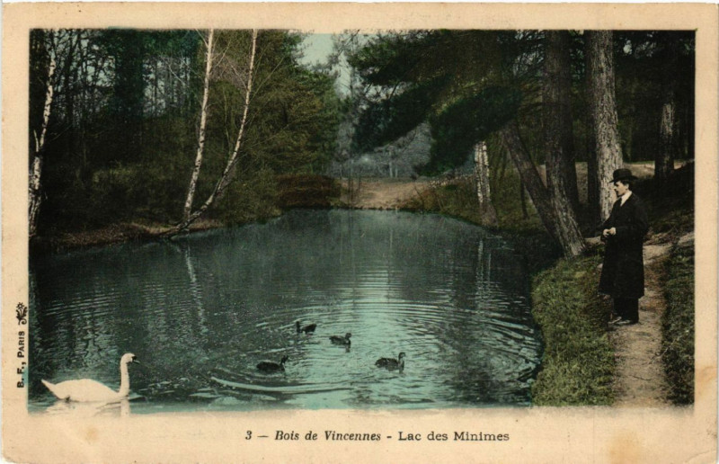 Carte postale ancienne Bois de Vincennes  -  Lac des Minimes