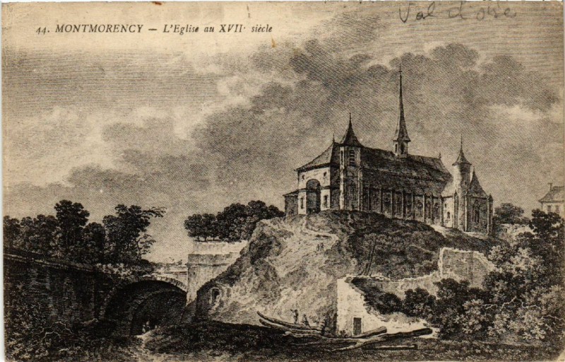 Carte postale ancienne Montmorency - L'Eglise au Xvii siécle à Montmorency