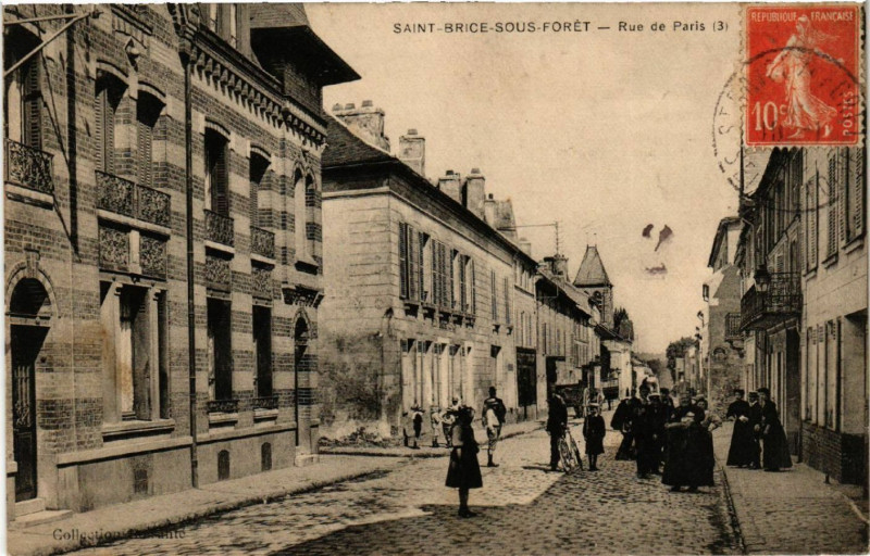 Carte postale ancienne Saint-Brige-sous-Forét - Rue de Paris à Us