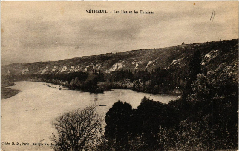Carte postale ancienne Vétheuil - Les Iles et les Falaises à Vétheuil