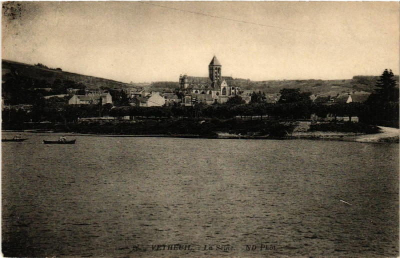 Carte postale ancienne Vetheuil - La Seine à Vétheuil