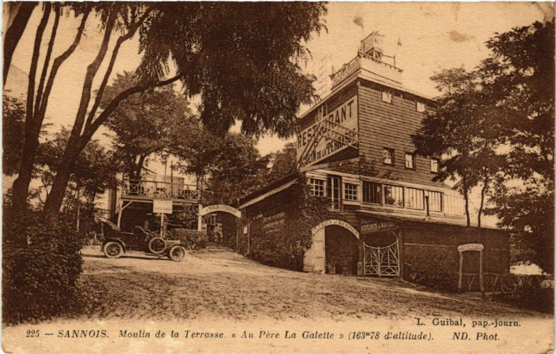 Carte postale ancienne Sannois - Moulin de la Terrasse Au Pere La Galette (163m 78 .. à Sannois