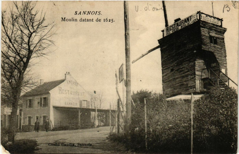 Carte postale ancienne Sannois - Moulin datant de 1625 à Sannois