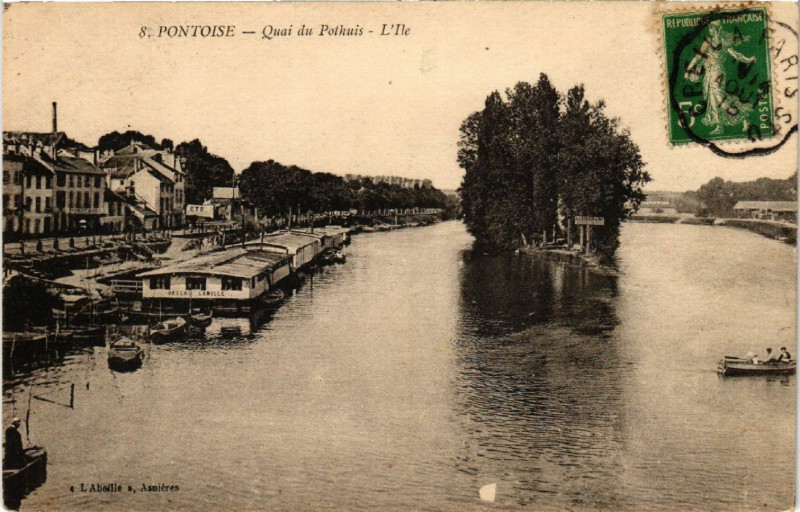 Carte postale ancienne Pontoise - Quai du Penthuis à Pontoise