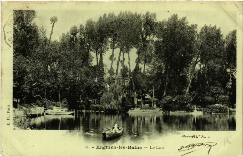Carte postale ancienne Enghien-les-Bains - Le Lac à Enghien-les-Bains