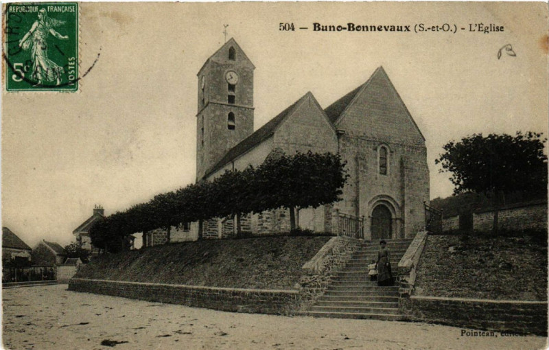 Carte postale ancienne Bunc-Bonnevaux (S.-et-O.) - L'Eglise