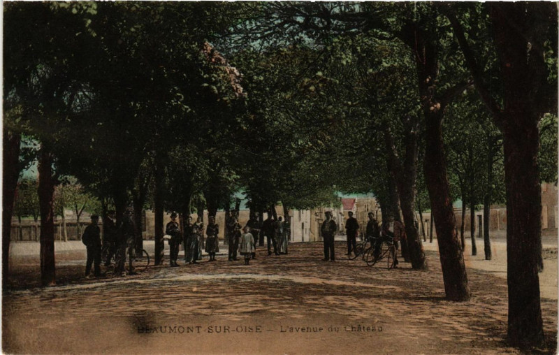 Carte postale ancienne Beaumont -sur-Oise - L'avenue du Cháteau à Beaumont-sur-Oise