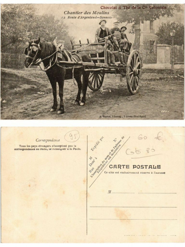 Carte postale ancienne Chantier des Moulins Route d'Argenteuil-Sannois à Sannois