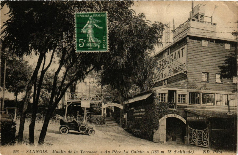 Carte postale ancienne Sannois - Moulin de la Terrasse - Au Pére La Galette à Sannois