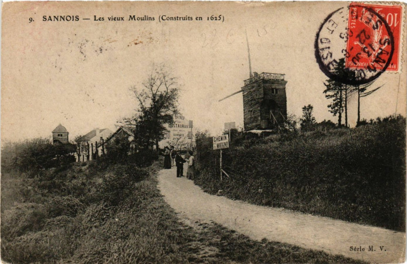 Carte postale ancienne Sannois - Les vieux Moulins à Sannois