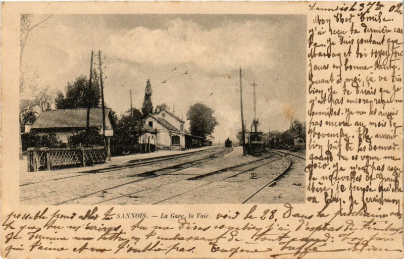 Carte postale ancienne Sannois - La Gare - La Voie à Sannois