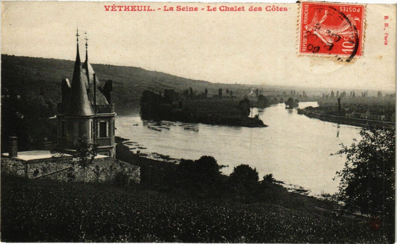 Carte postale ancienne Vétheuil - Vetheuil - Le Seine - La Chalet des Cotes à Vétheuil