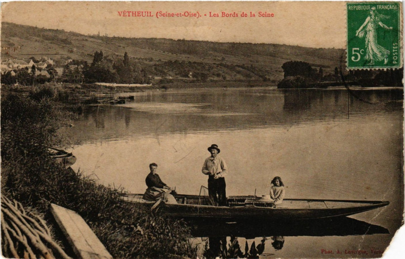 Carte postale ancienne Vétheuil - Vetheuil - La Seine - Les Bords de la Seine à Vétheuil
