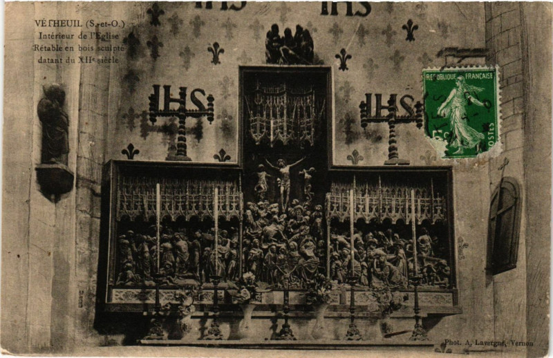 Carte postale ancienne Vétheuil - Vetheuil - Interieur de l'eglise à Vétheuil
