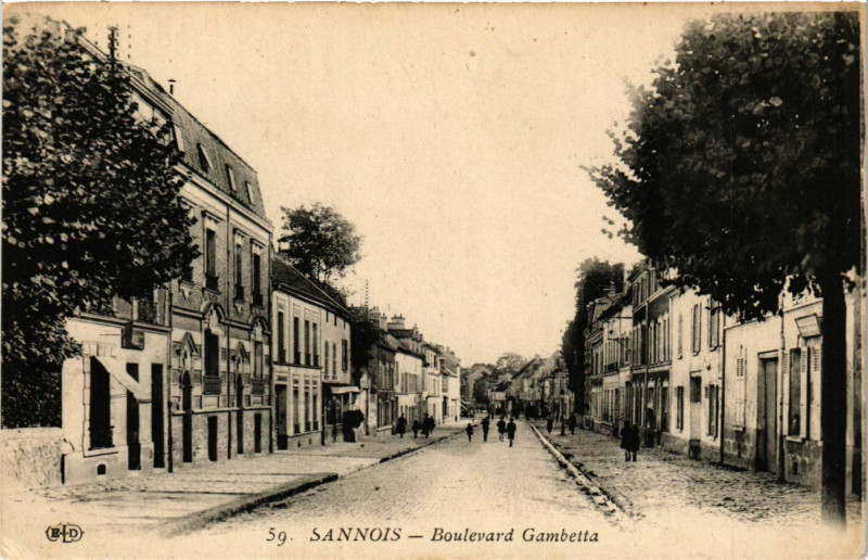 Carte postale ancienne Boulevard Gambetta à Sannois