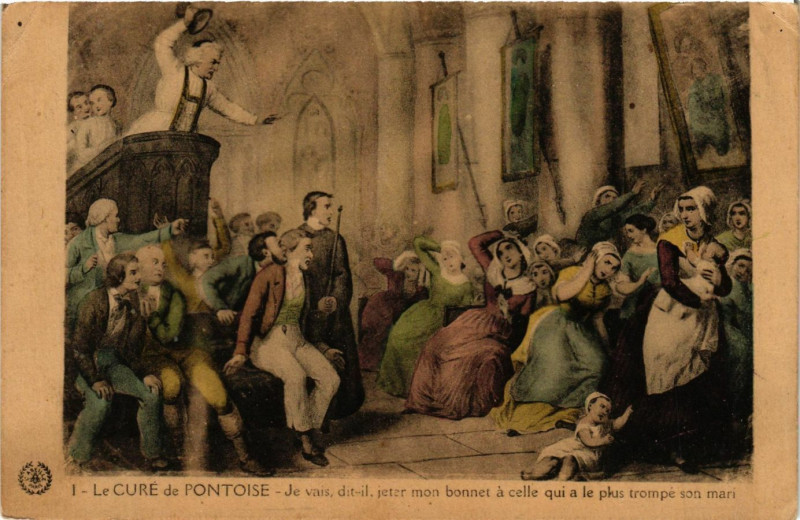 Carte postale ancienne Pontoise - Le Curé de Pontoise à Pontoise